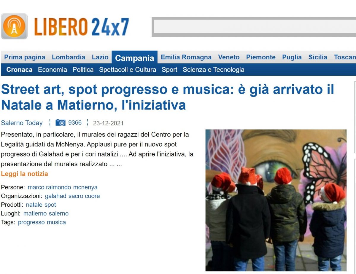 Libero 24×7 – Street art, spot progresso e musica: è già arrivato il Natale a Matierno, l’iniziativa